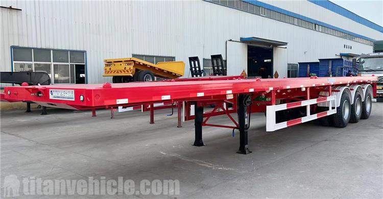 Tri Axle 40 ft Flatbed Semi Trailer for Sale In Congo