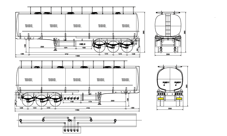 Tri Axle 45000 Liters Diesel Fuel Trailers for Sale